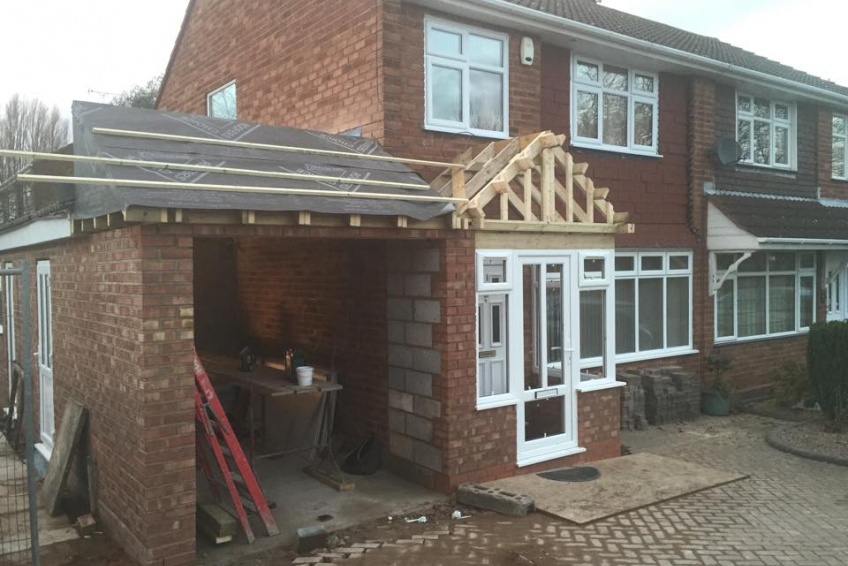 Porch & Garage - Wednesbury - taking shape