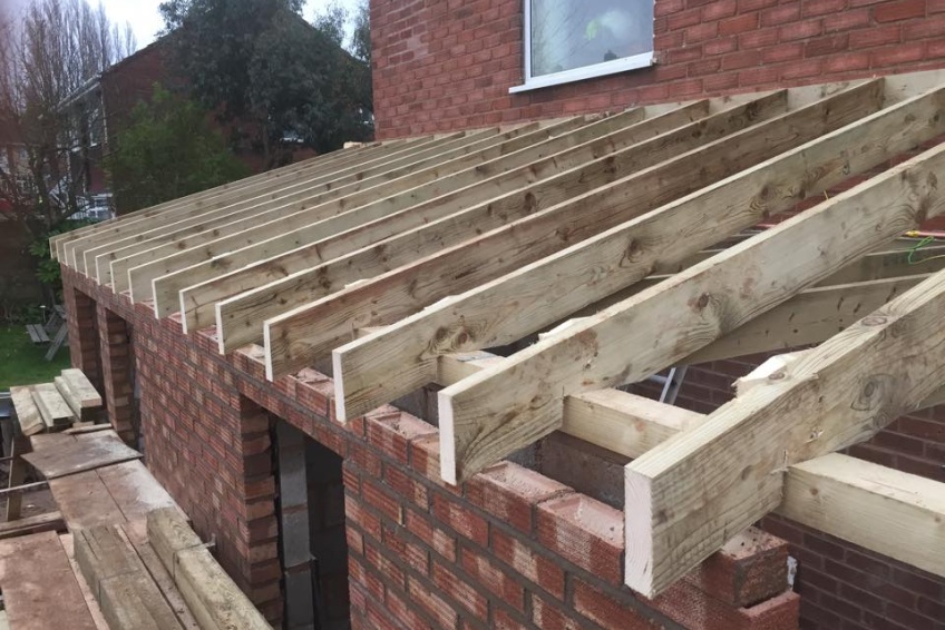 House Extension Building Specialists Walsall, Wednesbury &amp; Birmingham - garage roof going on