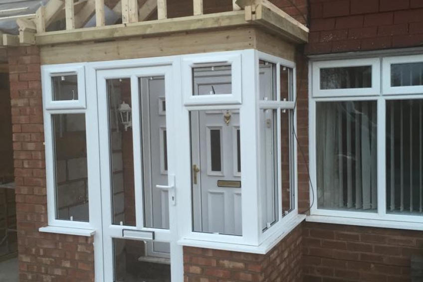 House Extension Building Specialists Walsall, Wednesbury - windows and doors all in place